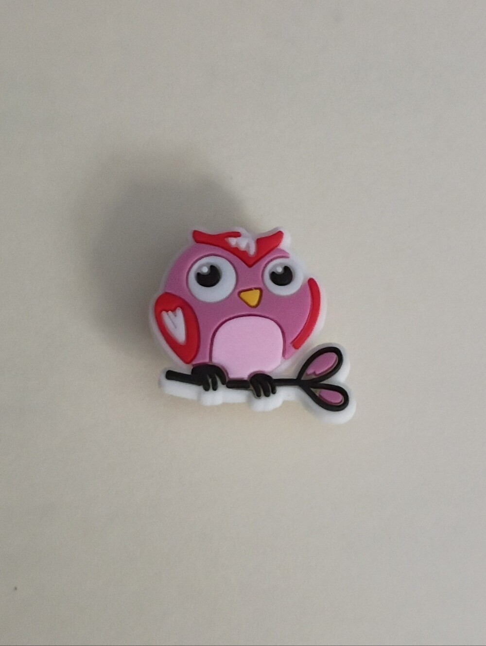 10 for $10 Jibbitz Croc Charms - Pink and Red Owl Perched on Branch - Animal